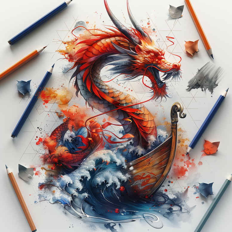 dragons tattoo design ideas Surrealism enigmatic light curved lines symbol of strength