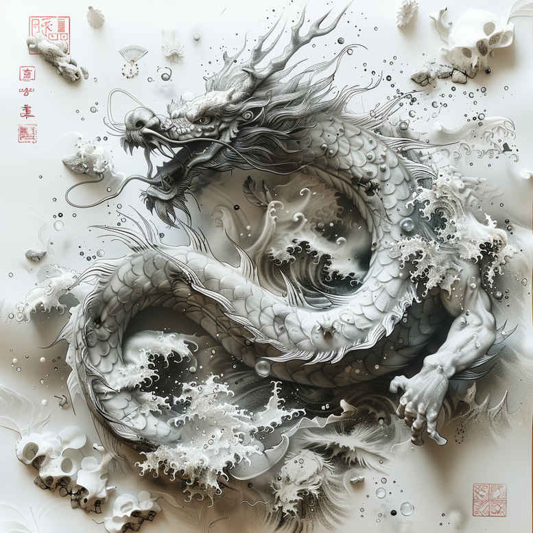 dragons tattoo design ideas Surrealism ethereal detailed anatomy for back