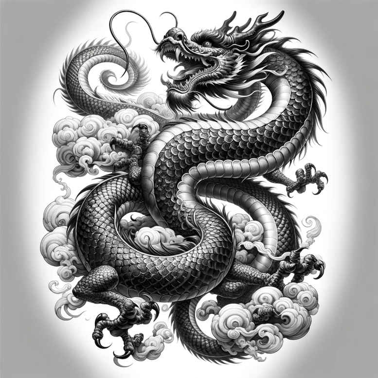 dragons tattoo design ideas contrasting colors detailed anatomy for side torso
