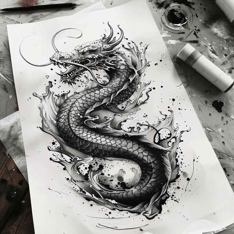 dragons tattoo design ideas layered color detailed claws embodying strength