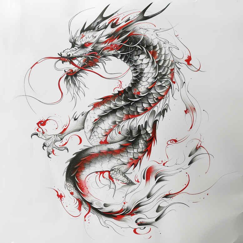 dragons tattoo design ideas minimalist detailed claws for side torso