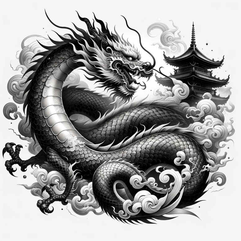dragons tattoo design ideas Realism reflective light detailed claws meaning perseverance