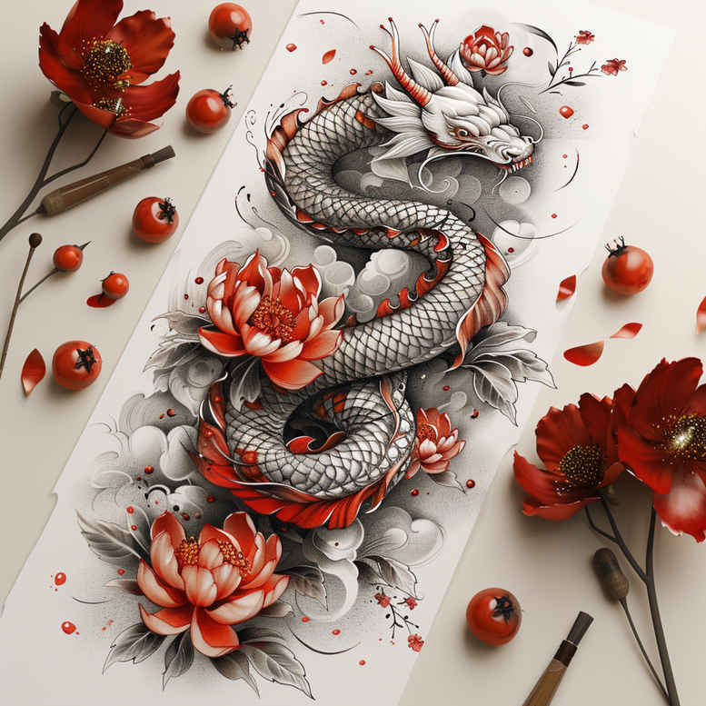 dragons tattoo design ideas Surrealism unearthly detailed claws symbol of determination