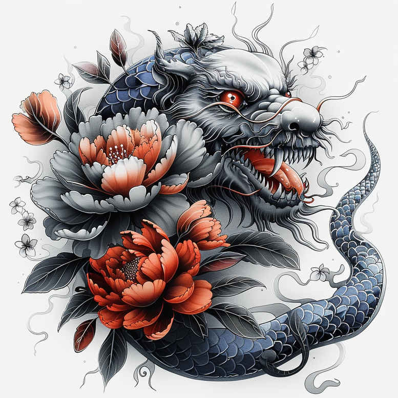 dragons tattoo design ideas Realism optical depth detailed scales embodying resilience