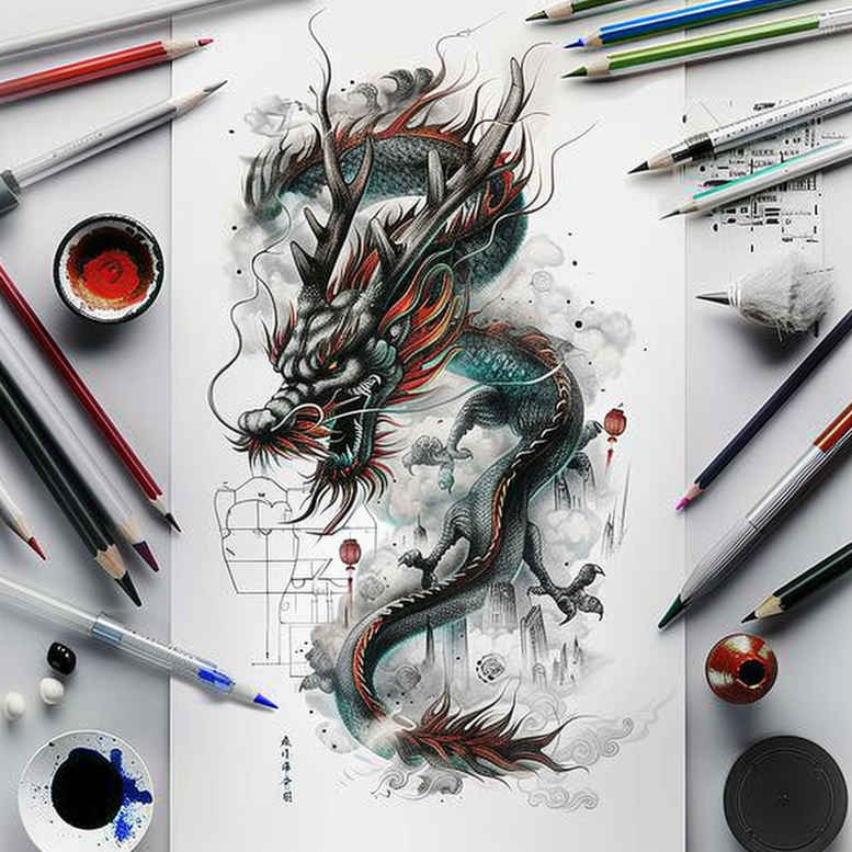 dragons tattoo design ideas atmospheric detailed scales for heel