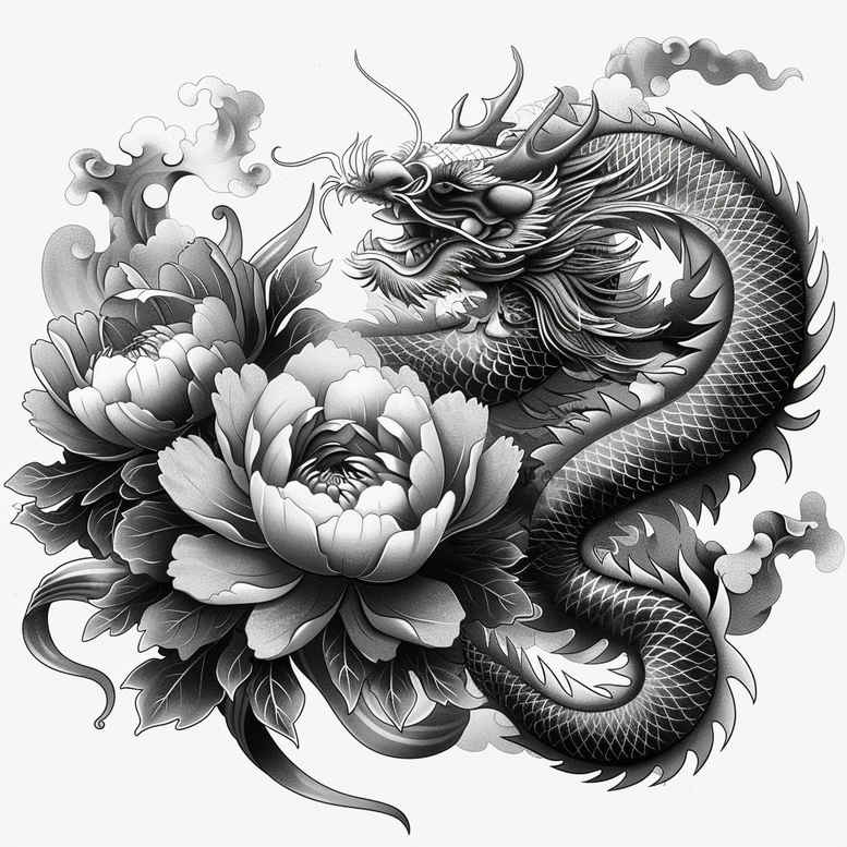 dragons tattoo design ideas Realism transparent layer detailed texture for upper thigh
