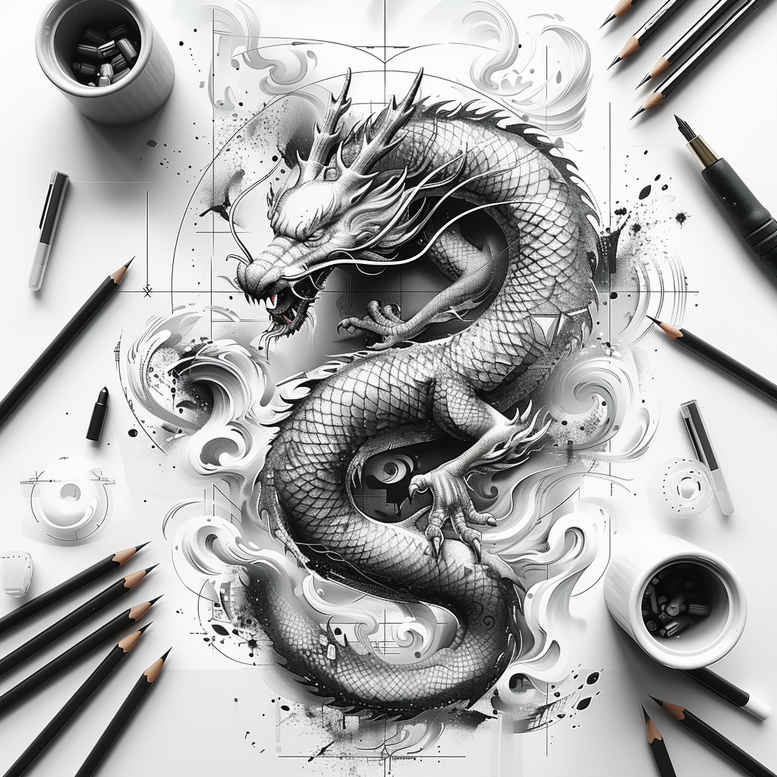 dragons tattoo design ideas subtle highlights dynamic shows endurance