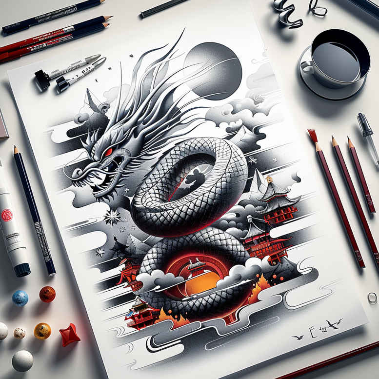 dragons tattoo design ideas atmospheric fantasy art endurance and power