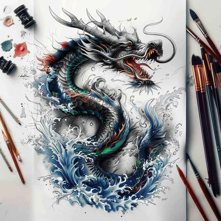 dragons tattoo design ideas clean lines fantasy art shows endurance