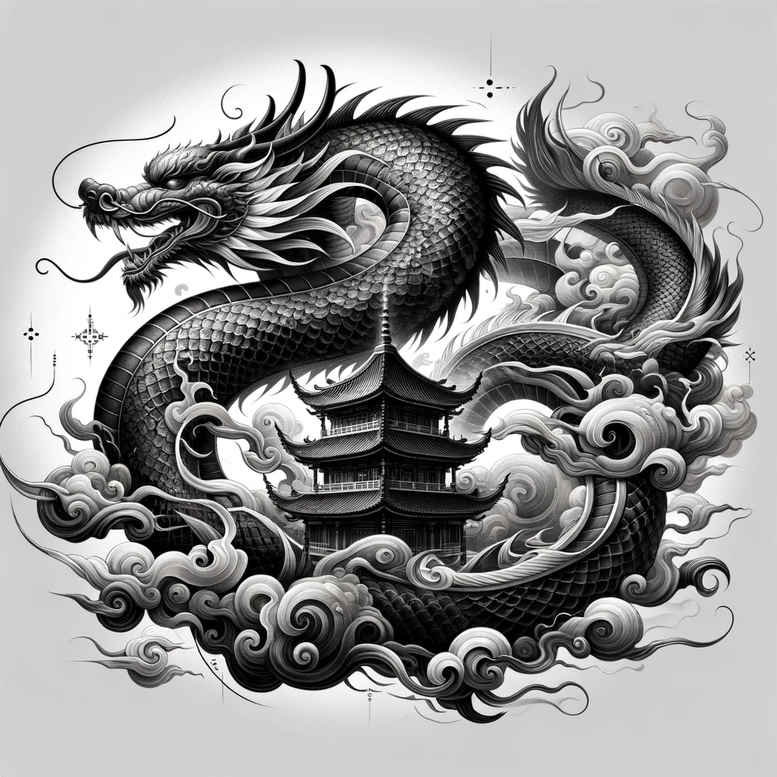 dragons tattoo design ideas refined detail fantasy creature for neck