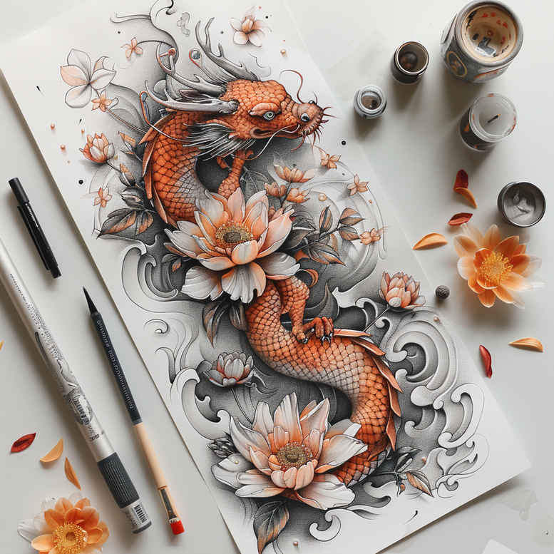 dragons tattoo design ideas abstract fantasy for arm