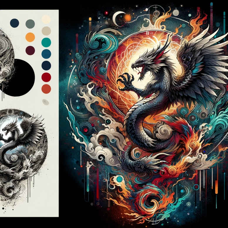 dragons tattoo design ideas ornamental fantasy for shoulder