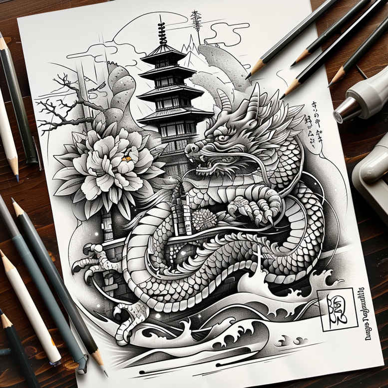 dragons tattoo design ideas Surrealism fragmentation fantasy for wrist side