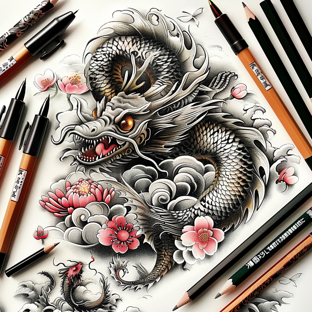 dragons tattoo design ideas Surrealism phantom fantasy shows endurance