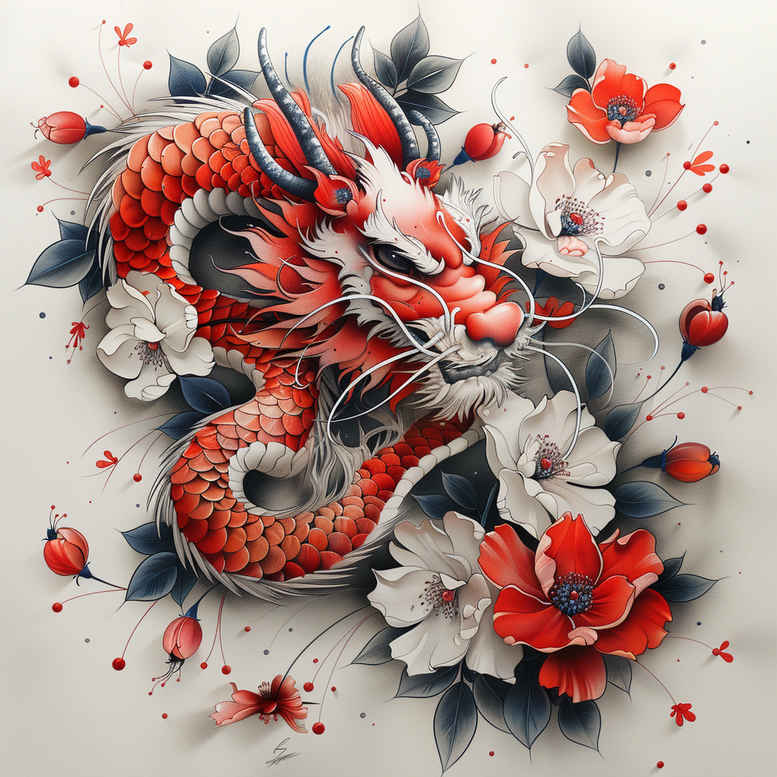 dragons tattoo design ideas Realim light and shadow play fierce expression embodying determination