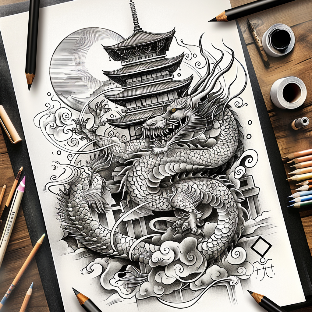 dragons tattoo design ideas Surrealism esoteric fierce expression embodying perseverance