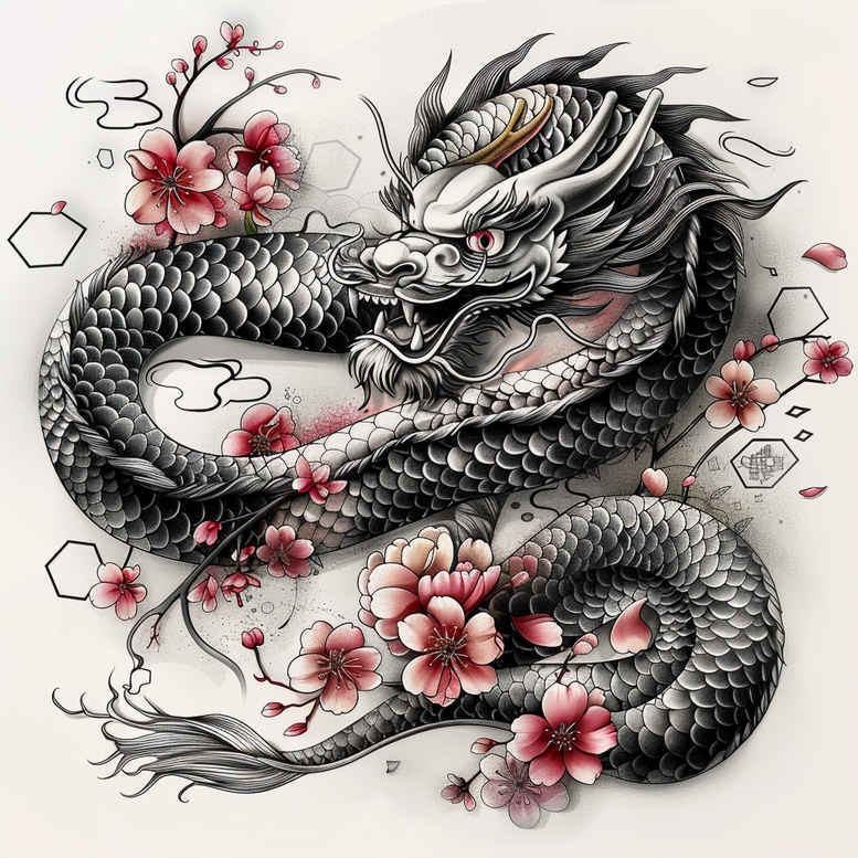dragons tattoo design ideas Surrealism unearthly fierce expression for scapula