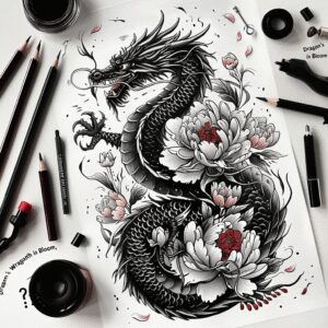 dragons tattoo design ideas Surrealism shadow play fierce expression stands for perseverance
