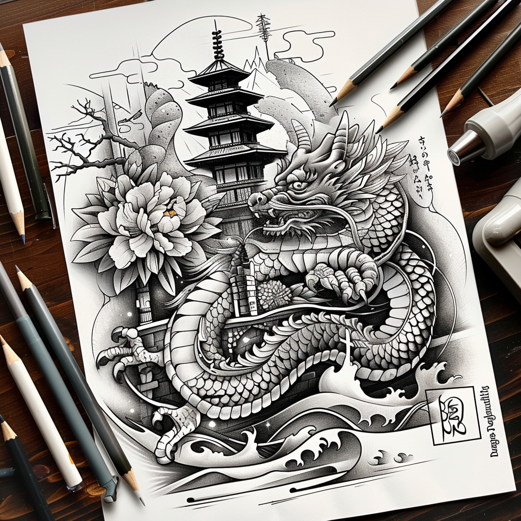dragons tattoo design ideas Realism realistic color fierce eyes courage and power