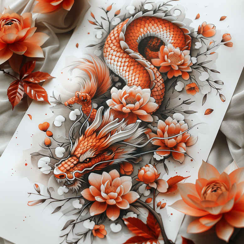 dragons tattoo design ideas Surrealism fantasy-inspired fierce eyes for hip