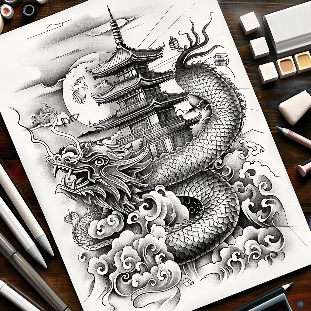 dragons tattoo design ideas Surrealism imaginative fierce eyes for palm
