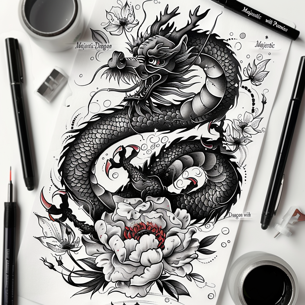 dragons tattoo design ideas color depth fierce pose for upper arm