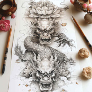 dragons tattoo design ideas Surrealism altered reality fierce pose for upper chest