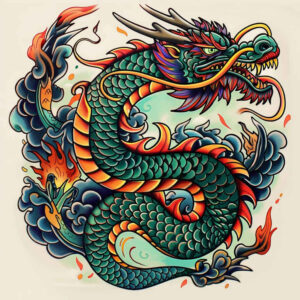 dragons tattoo design ideas Realism photographic quality fierce pose stands for determination