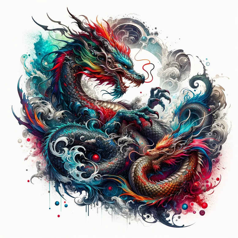 dragons tattoo design ideas modern classic fierce silhouette for lower thigh