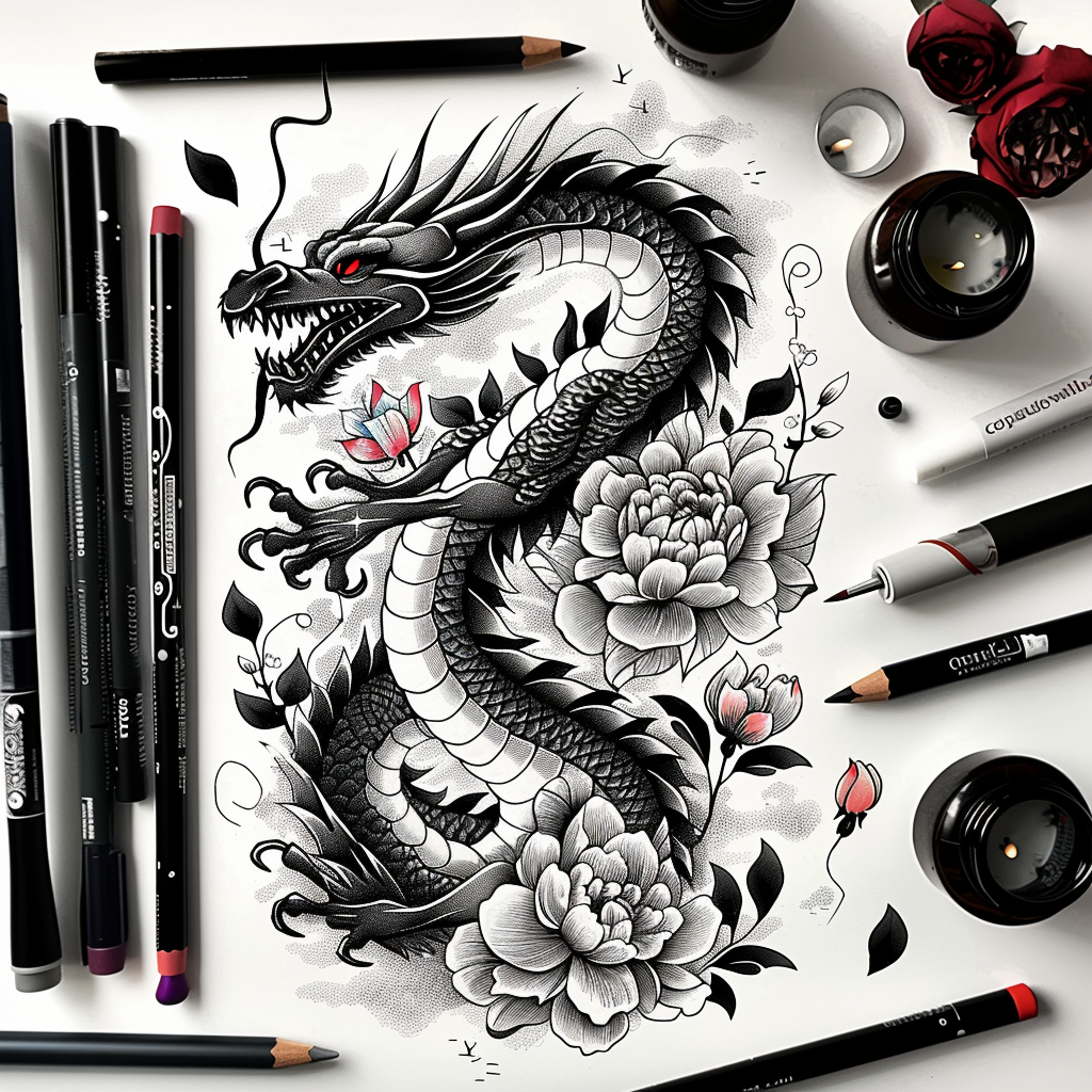 dragons tattoo design ideas high-key fire breath for hip