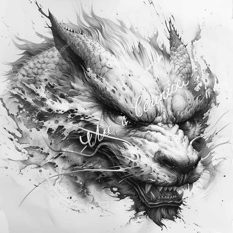 dragons tattoo design ideas Surrealism metaphysical fire breath for shin