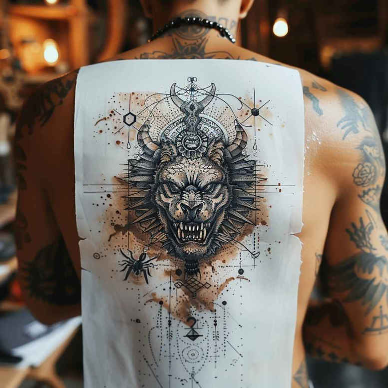 dragons tattoo design ideas Neotraditional vivid color fire breath for shoulder blade