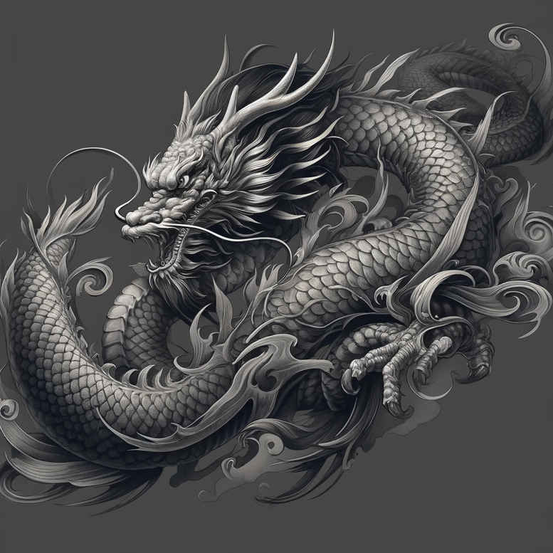 dragons tattoo design ideas high-contrast fire for upper thigh