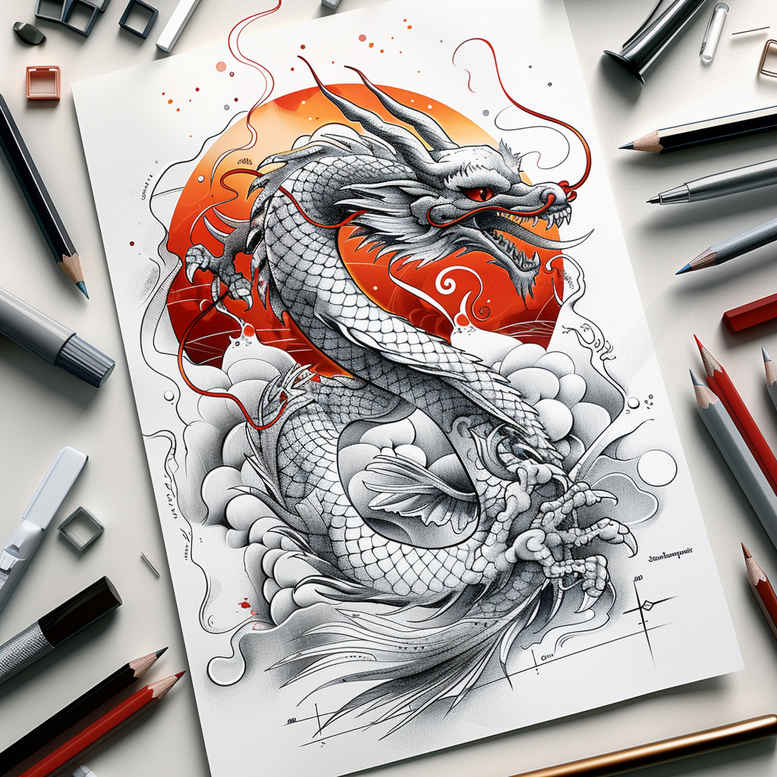 dragons tattoo design ideas macro fire strength and power
