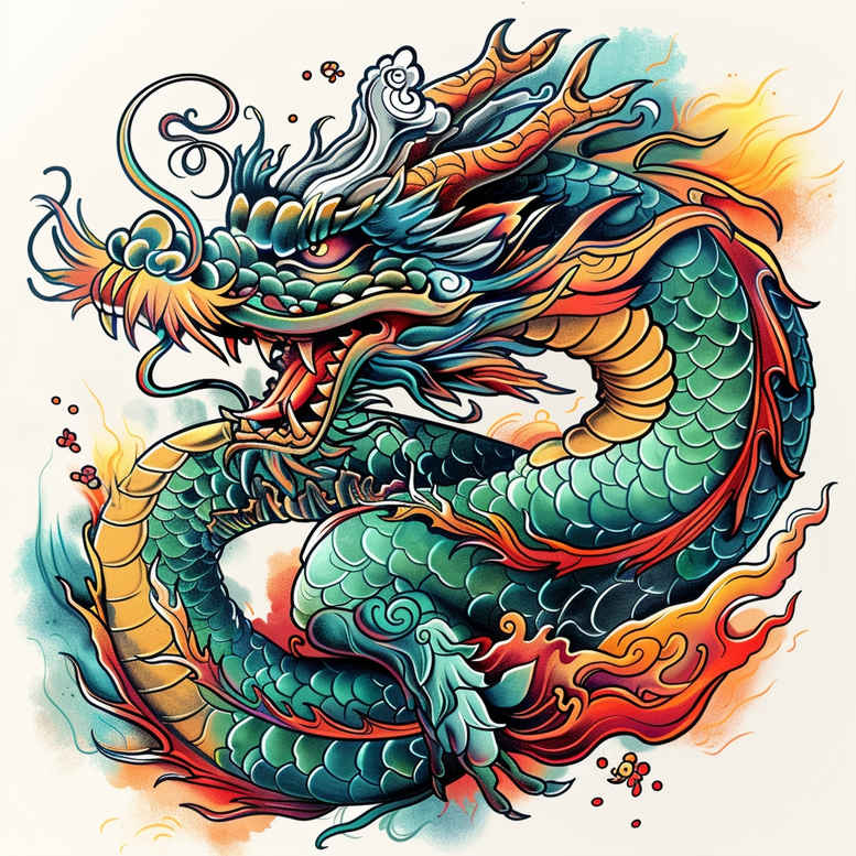 dragons tattoo design ideas Realism textured skin flame effect for calf