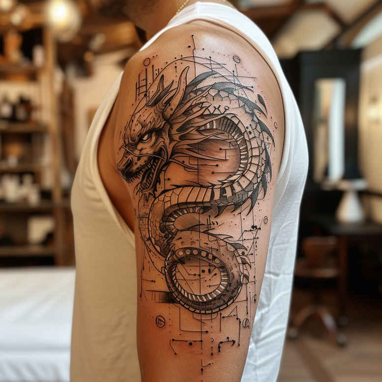 dragons tattoo design ideas Surrealism ethereal glow flame effect for wrist