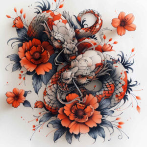 dragons tattoo design ideas Surrealism phantasmagoria flame for hip