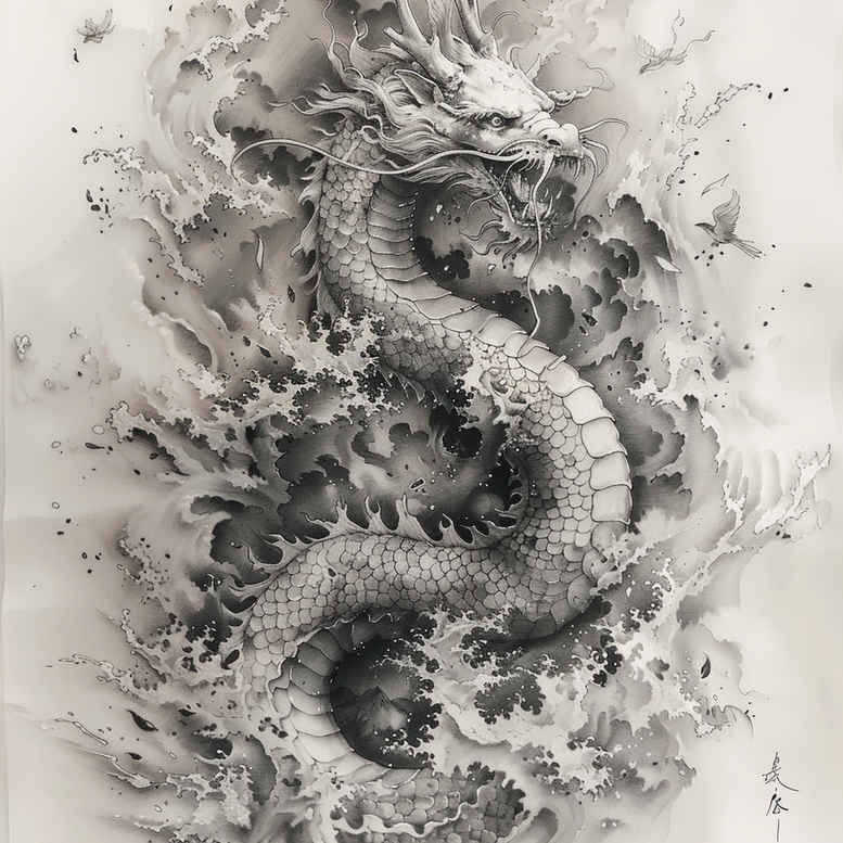 dragons tattoo design ideas Realism precise anatomy flame for stomach