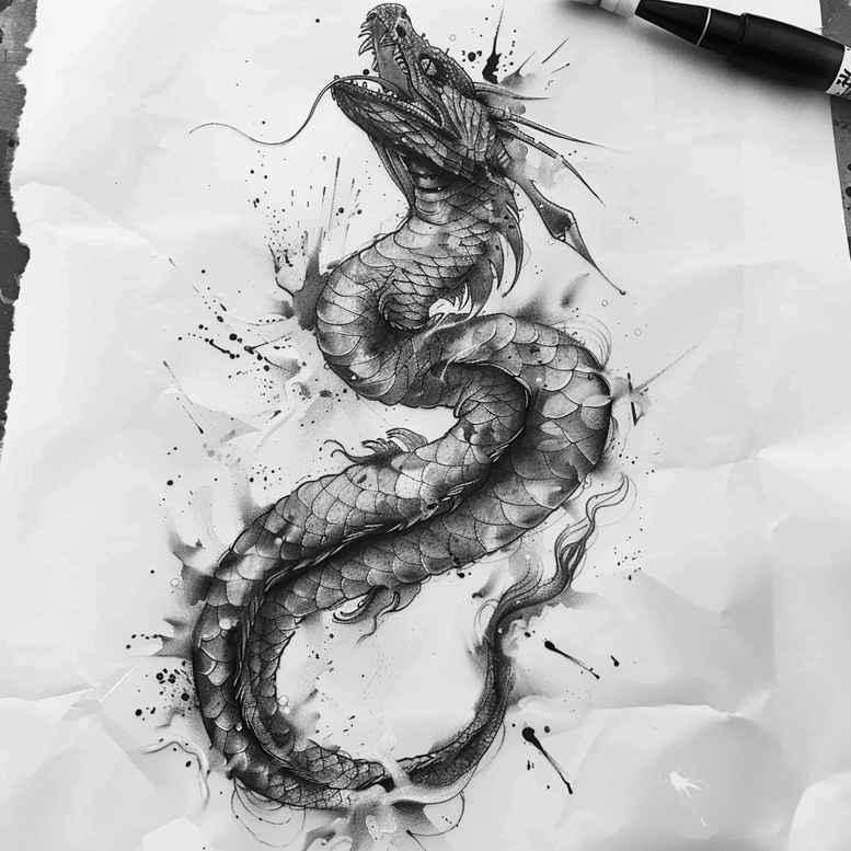 dragons tattoo design ideas Realism blended gradients flame meaning resilience