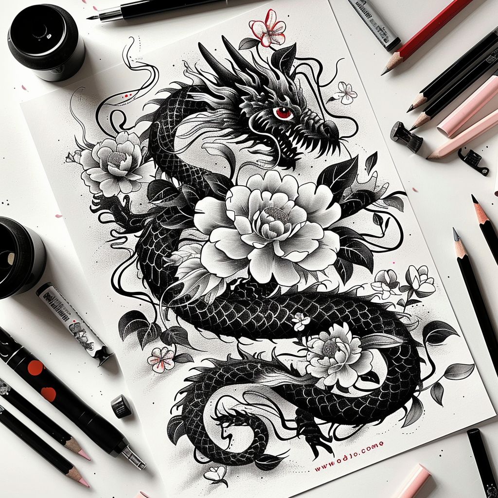 dragons tattoo design ideas layered inks flame represents resilience