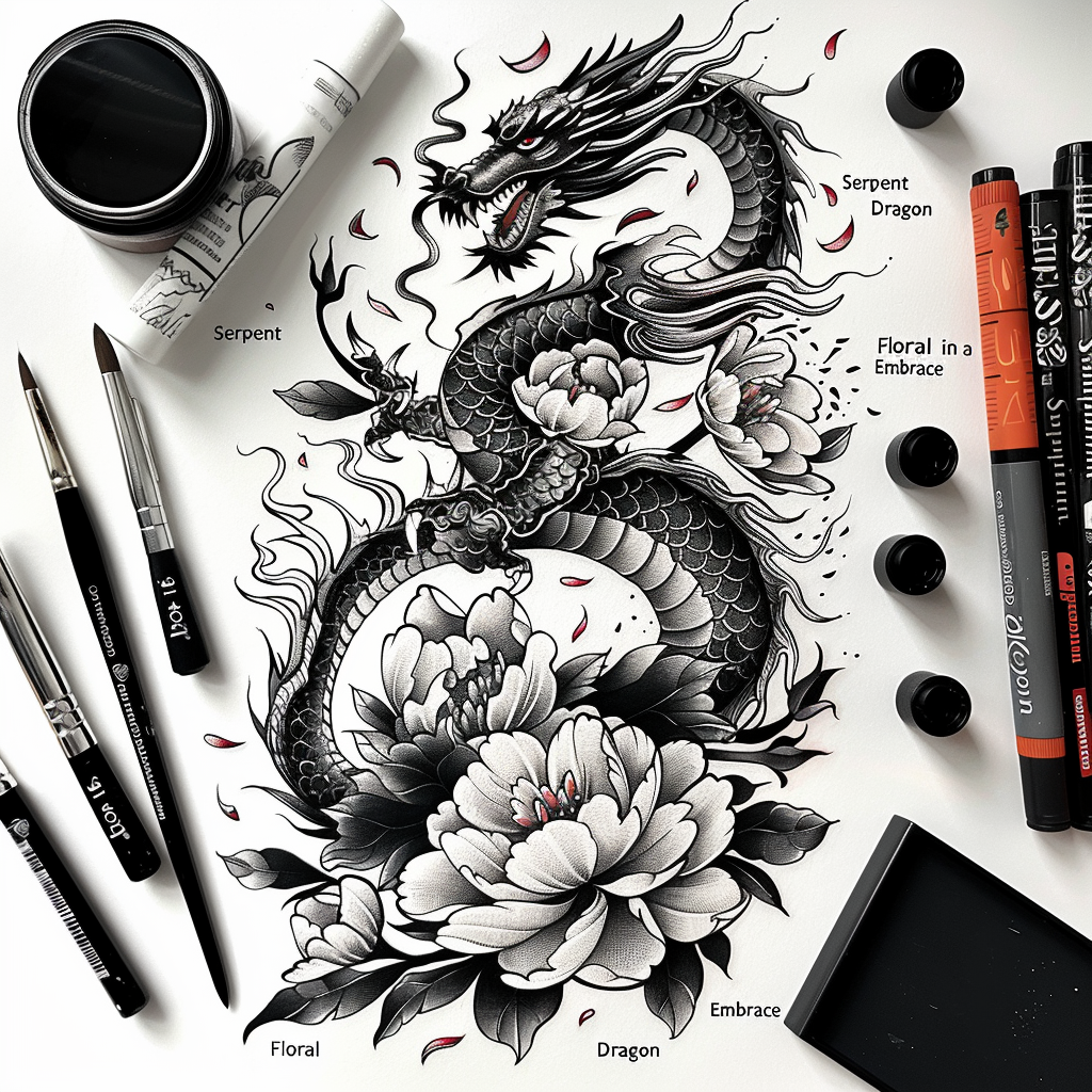 dragons tattoo design ideas textured shading flame resilience and power
