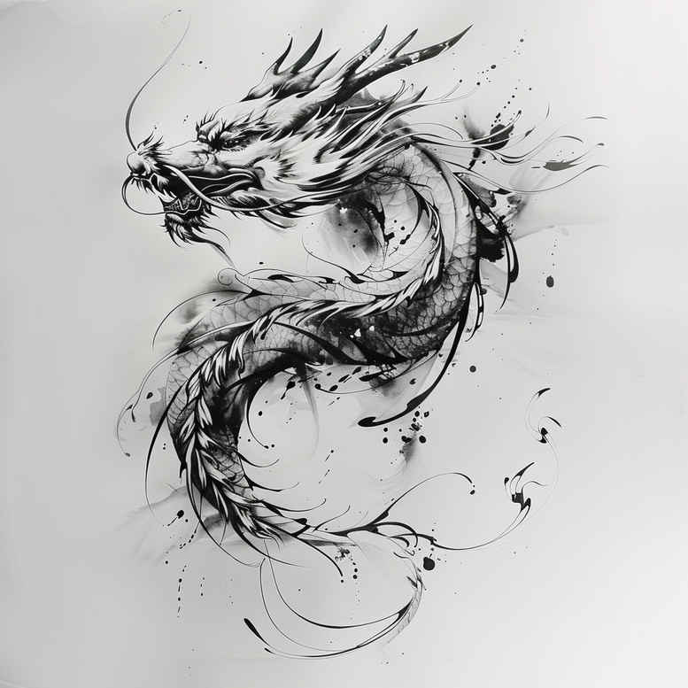 dragons tattoo design ideas Realism realistic wrinkles guardian for shoulder blade