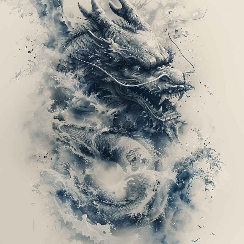 dragons tattoo design ideas Surrealism shifting shapes majestic for sternum
