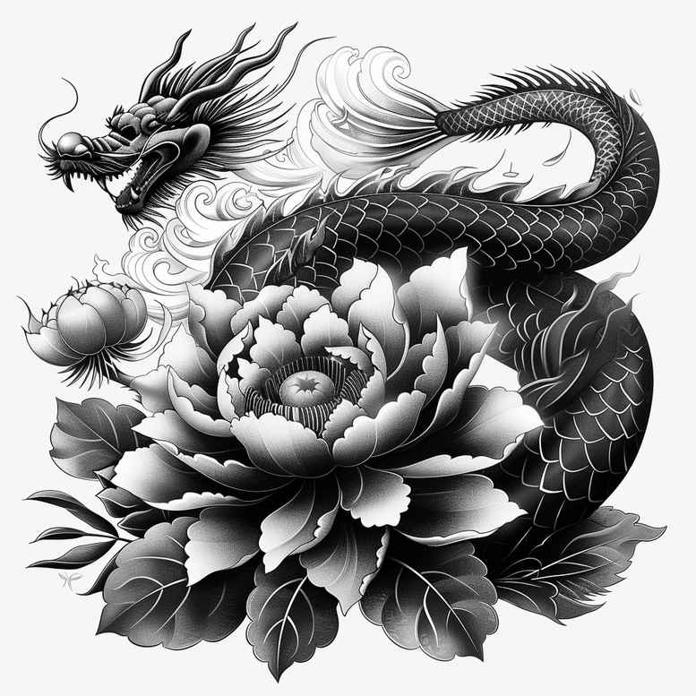 dragons tattoo design ideas black-and-white mystical aura for hand