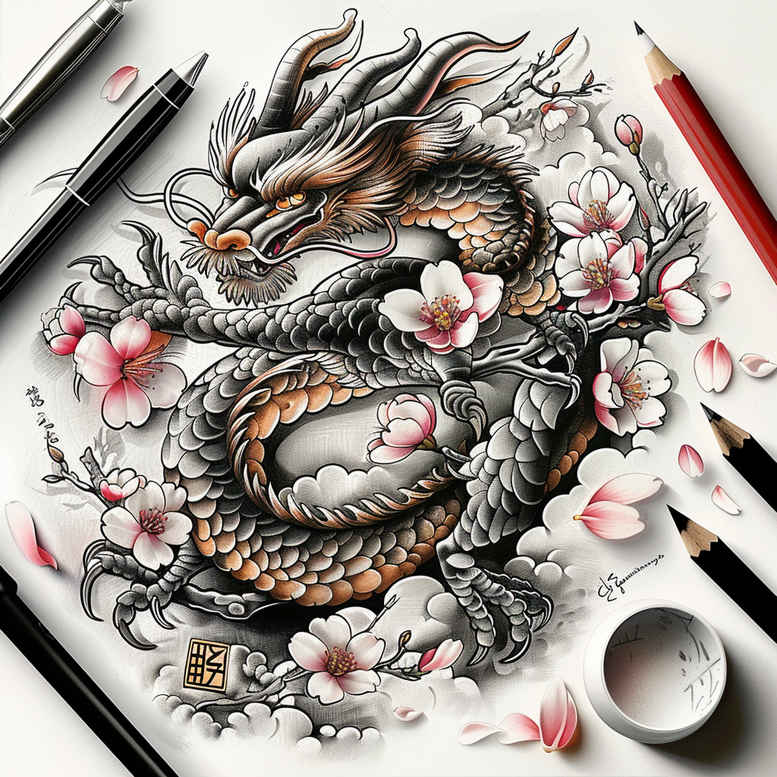 dragons tattoo design ideas hyperrealistic mystical aura meaning endurance