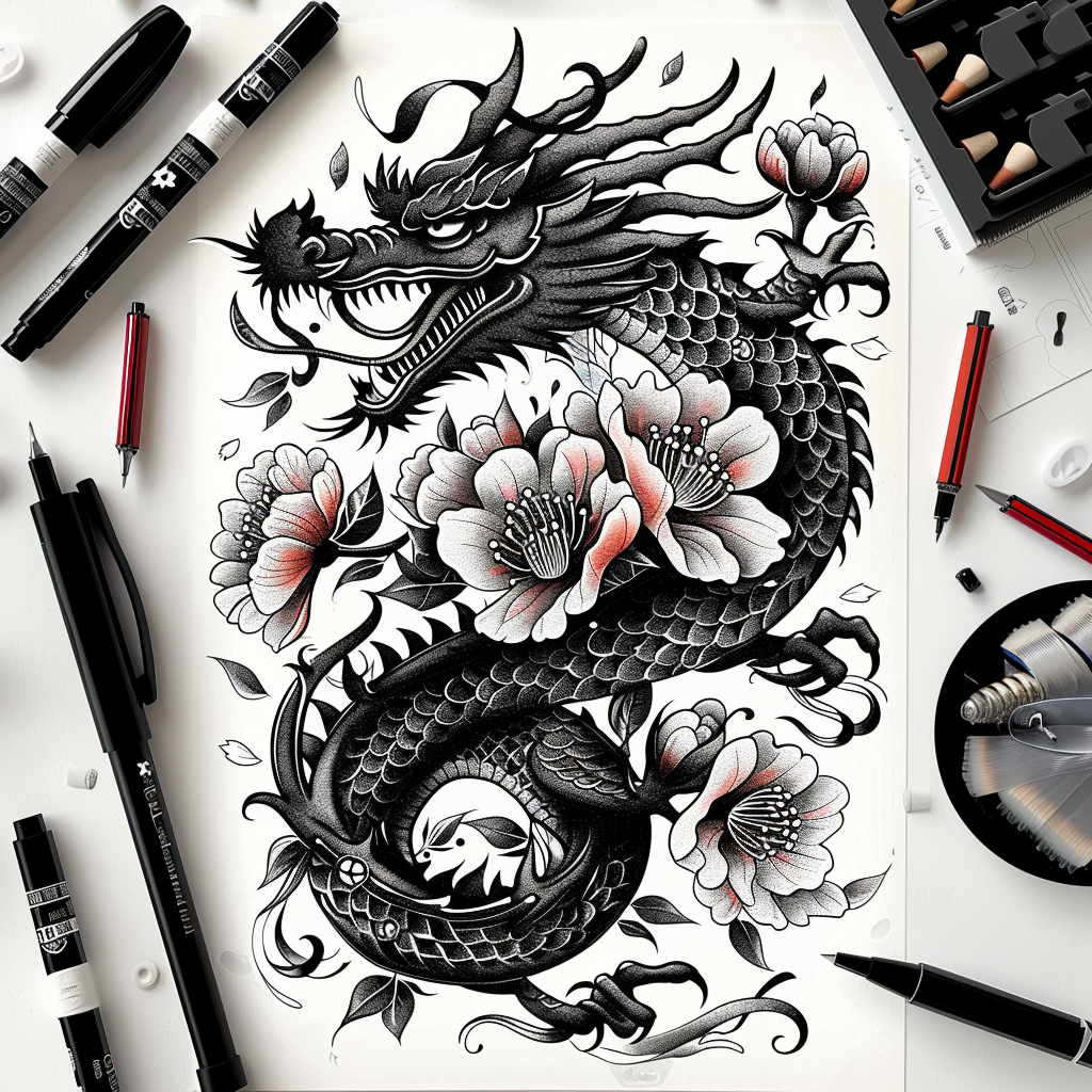 dragons tattoo design ideas Surrealism transcendent mythical beast symbolising endurance