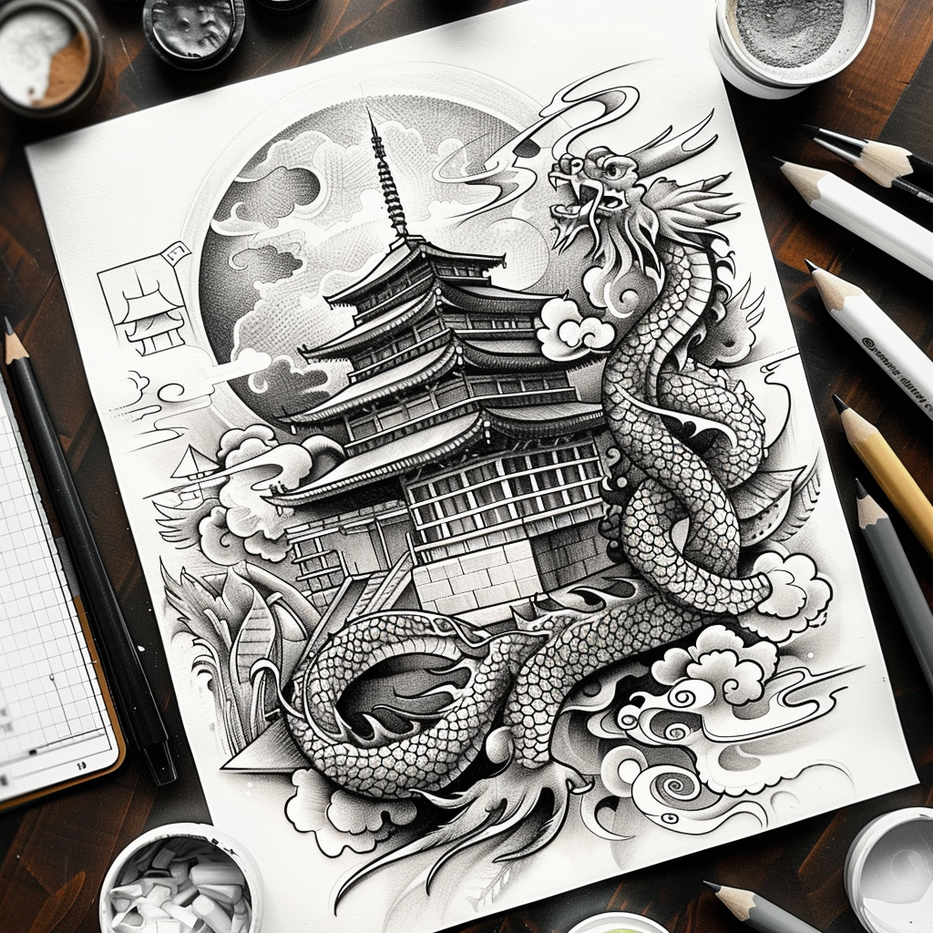 dragons tattoo design ideas atmospheric mythical for sternum
