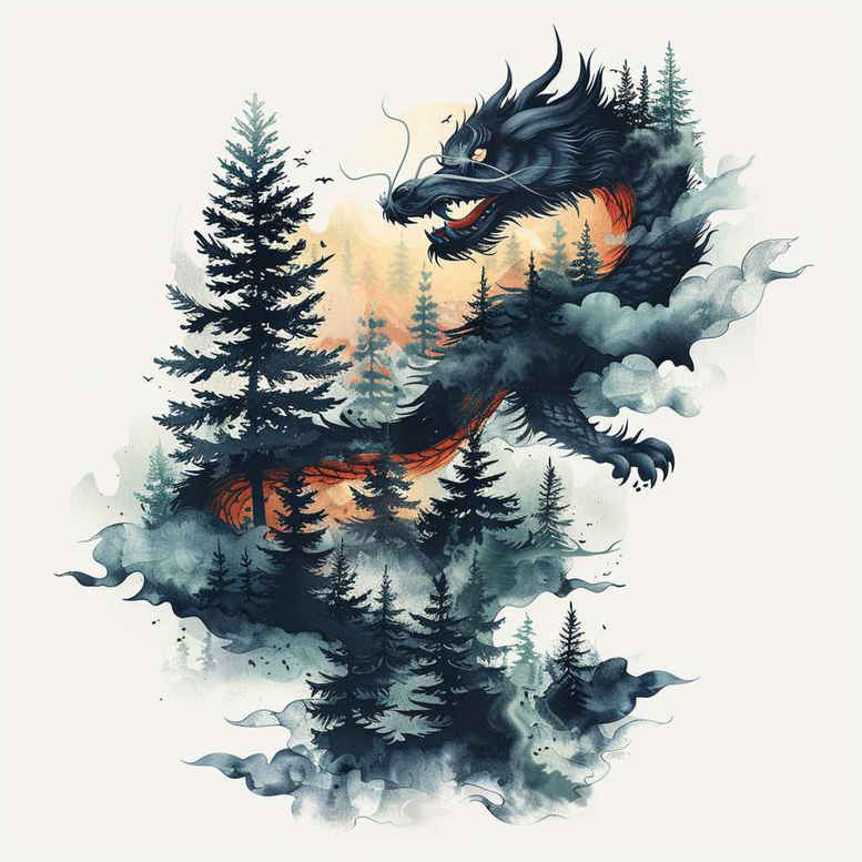 dragons tattoo design ideas precise lines mythical symbol of strength