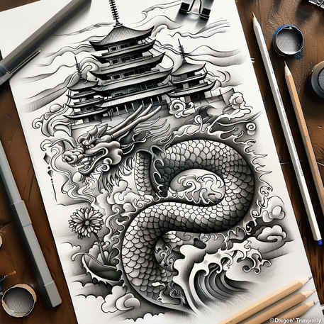 dragons tattoo design ideas low-key mythical symbolising endurance