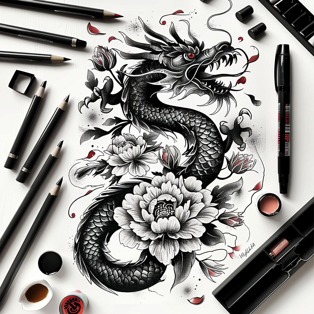 dragons tattoo design ideas Surrealism impossible forms powerful symbol of strength